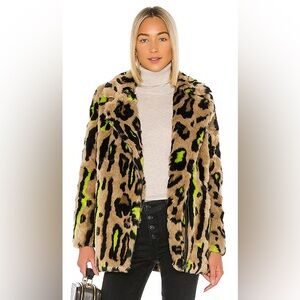 Apparis Bold Leopard Faux Fur Jacket